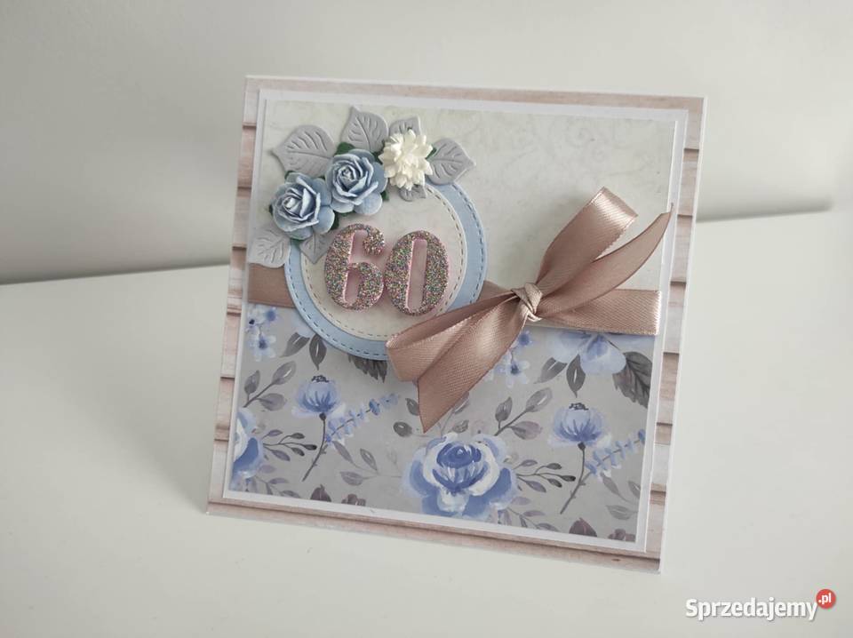 Kartka ręcznie robiona na urodziny z kwiatami Łódź