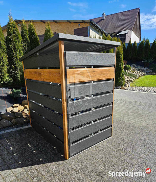 Wiata śmietnikowa 12x2 m Antracyt złoty dąb ID54 Dom i Ogród Iława