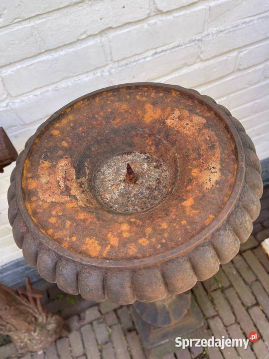 Pałacowy komplet krzyż kandelabr żeliwo 100