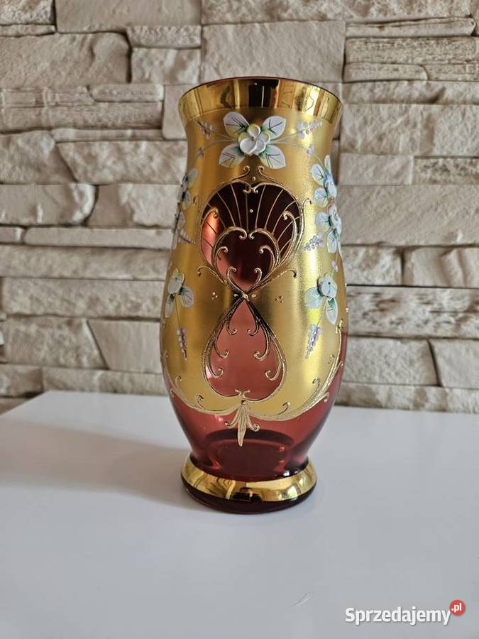 Luksusowy Wazon Murano Tre Fuochi Bohemia Kowal