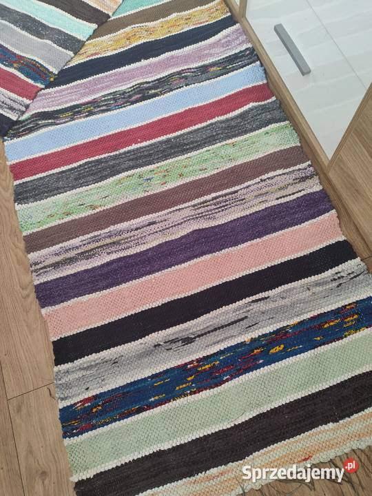 Nowy wielobarwny chodnik rękodzieło 256x74 bawełna Suwałki sprzedam