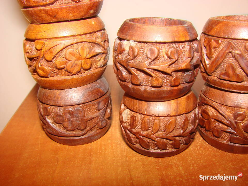 indyjskie drewniane pierścienie na serwetki Pruszcz Gdański sprzedam