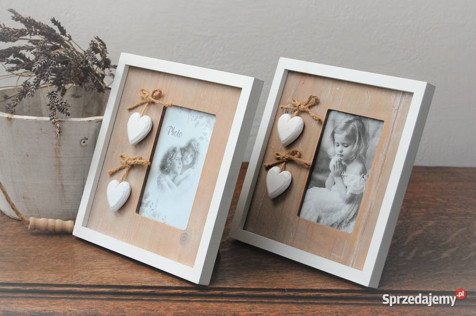 Ramka do zdjęć shabby chic drewniana z Lublin