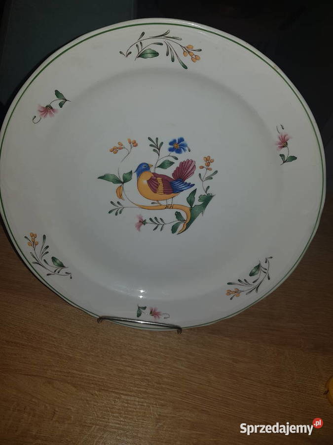 Talerz dekoracyjny z ptakiem Ceramika i szkło Wola Podłężna