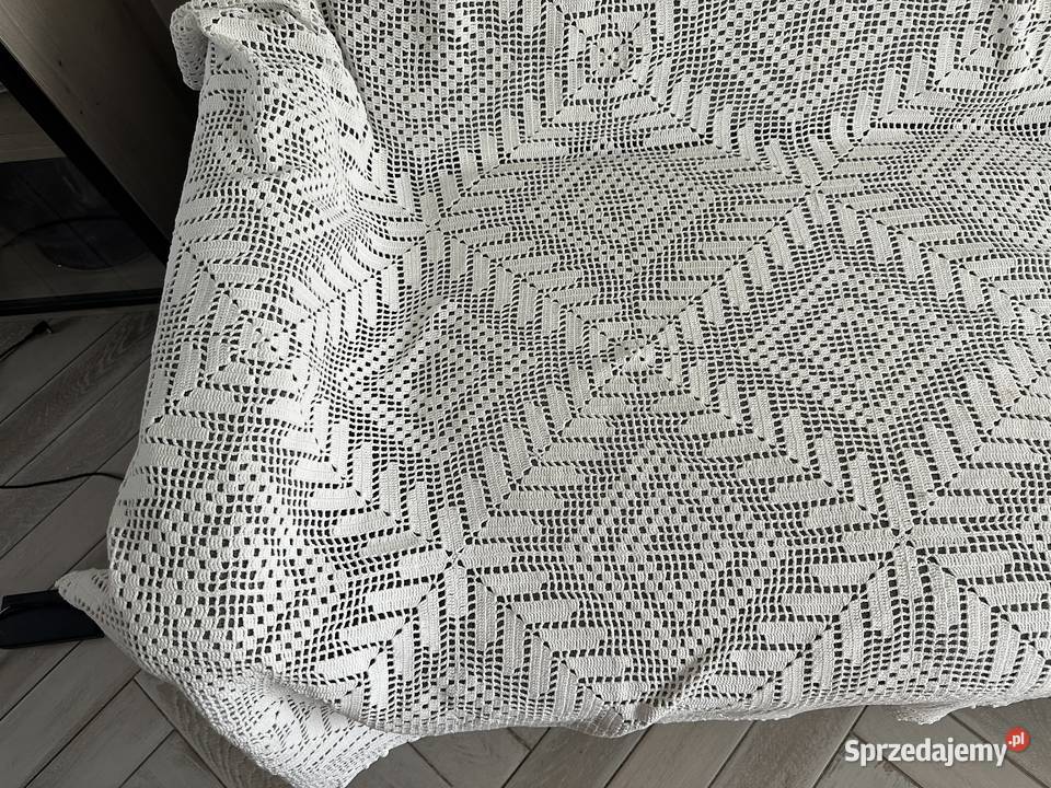 Narzuta Boho na łóżko rękodzieło szydełko biały Koce i narzuty Łódź