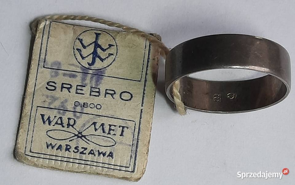 Stara Srebrna Obrączka WARMET PRL lata 6070 Pozostałe Gliwice sprzedam