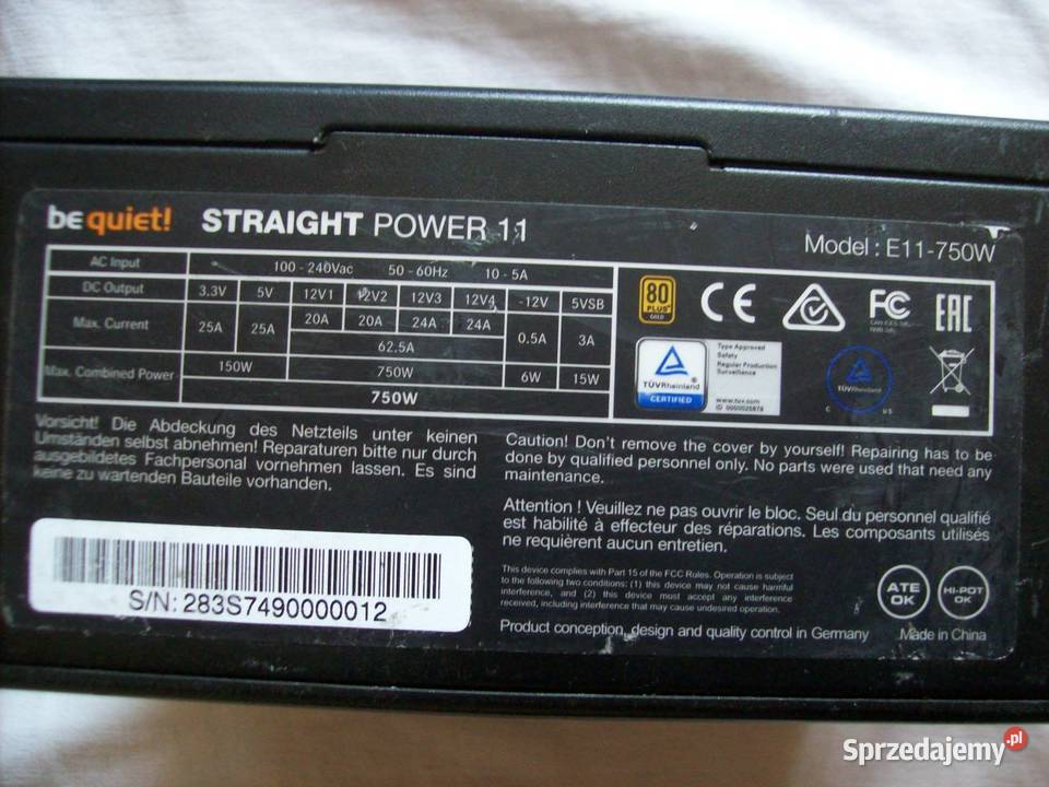 Zasilacz komputerowy BE QUIET Straight Power Radom sprzedam