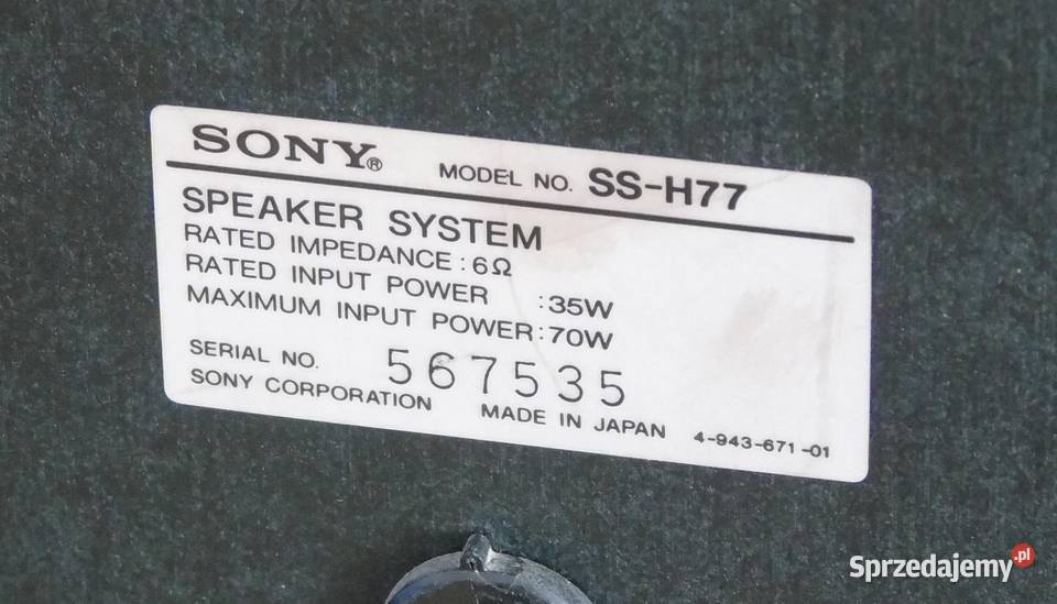 Kolumny Sony SSH77 mocne i sprawne WYSYŁKA Jasło