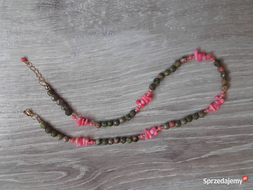 Naszyjnik unakit koral