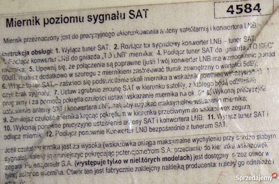 Miernik poziomu sygnału SAT 4584 łódzkie Szadek