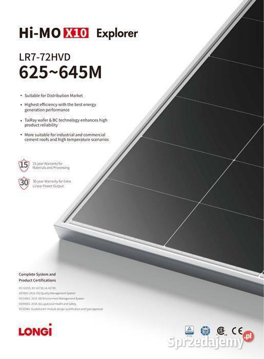 Longi LR772HVD 655W BC 144 halfcell bifacial
