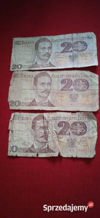 Banknoty 20 1982 r seria A Świdnica sprzedam