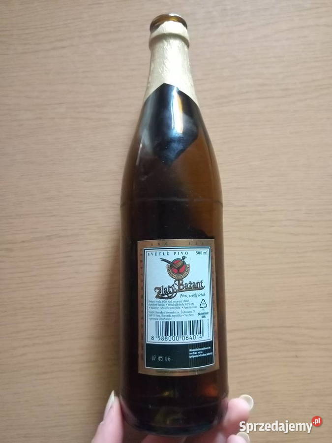 Butelka piwie Zlaty Bazant z ok 2006 roku Dąbrowa Górnicza