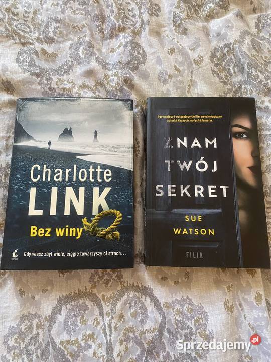 Książki Charlotte link ,Bez winy /Sue Watson znam twój sekret