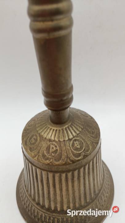 Duży dzwonek z pięknymi reliefami żółty kolor Zamość