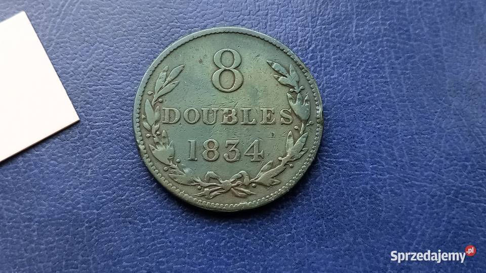Stare monety 8 doubles 1834 Guernsey