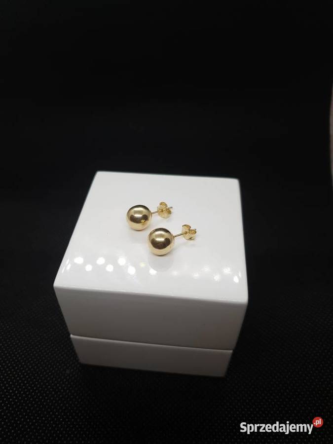 ŁADNE ZŁOTE KOLCZYKI KULKI Kołobrzeg