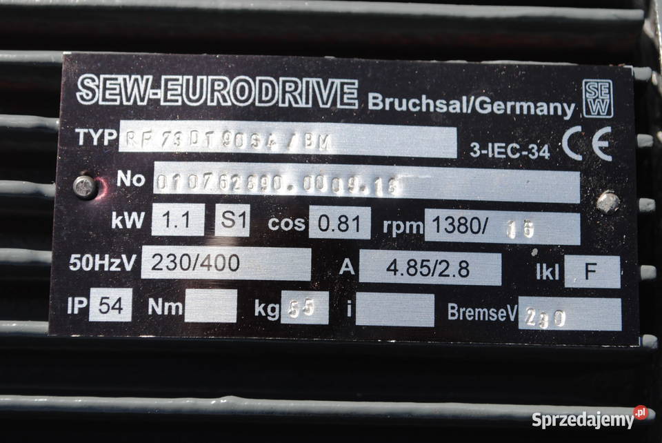 Motoreduktor kołnierzowy 11kw 16obrmin z Kargowa