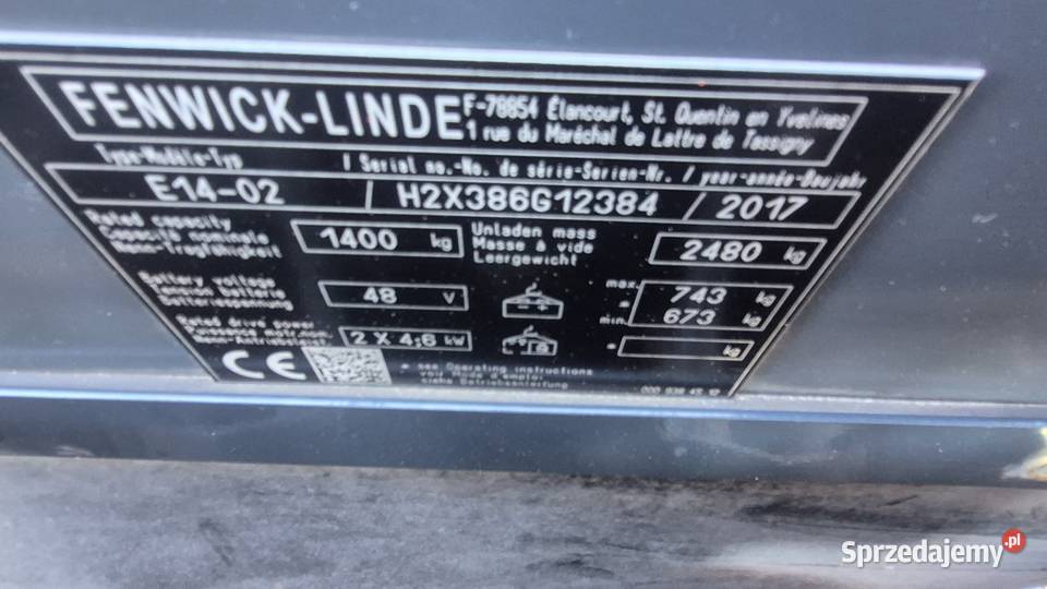 Wózek widłowy LINDE E14 Triplex 2017r elektryczny mazowieckie Jakubów