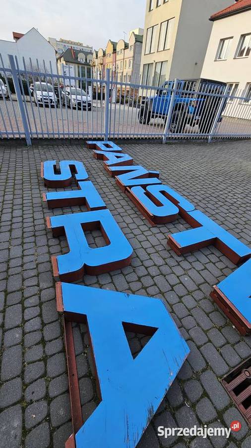 Duży napis fasadowy szyld stalowe litery straż Puławy