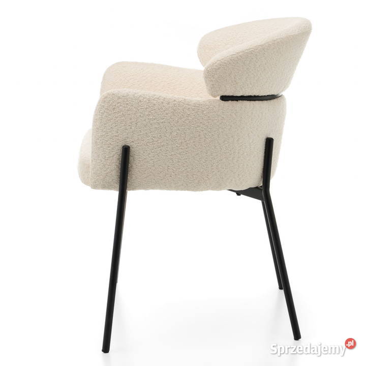 Krzesło Tapicerowane Bolzano Boucle Jasnobeżowe Tarchały Małe sprzedam
