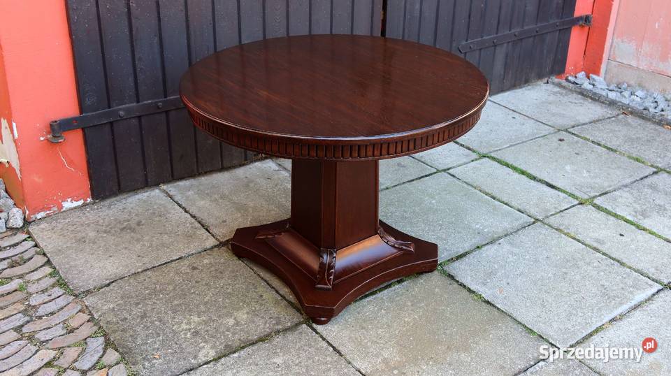 Unikatowy Okrągły Stół Stolik Kawowy Dąb 1920 r