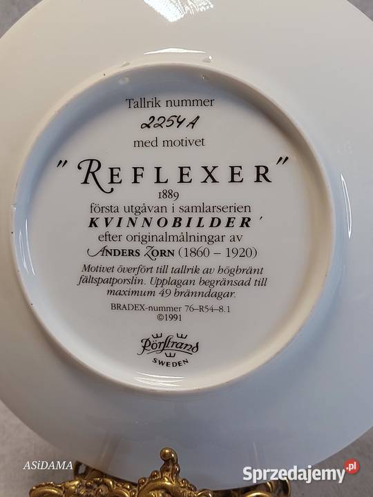 RRSTRAND PORCELANOWY KOLEKCJONERSKI TALERZ Dobrzany