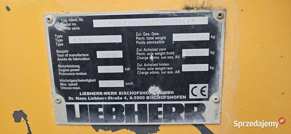 Ładowarka LIEBHERR L 524 4762H Krotoszyn