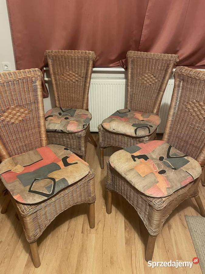 Krzesła wiklinowe 4 sztuki zachodniopomorskie Białogard