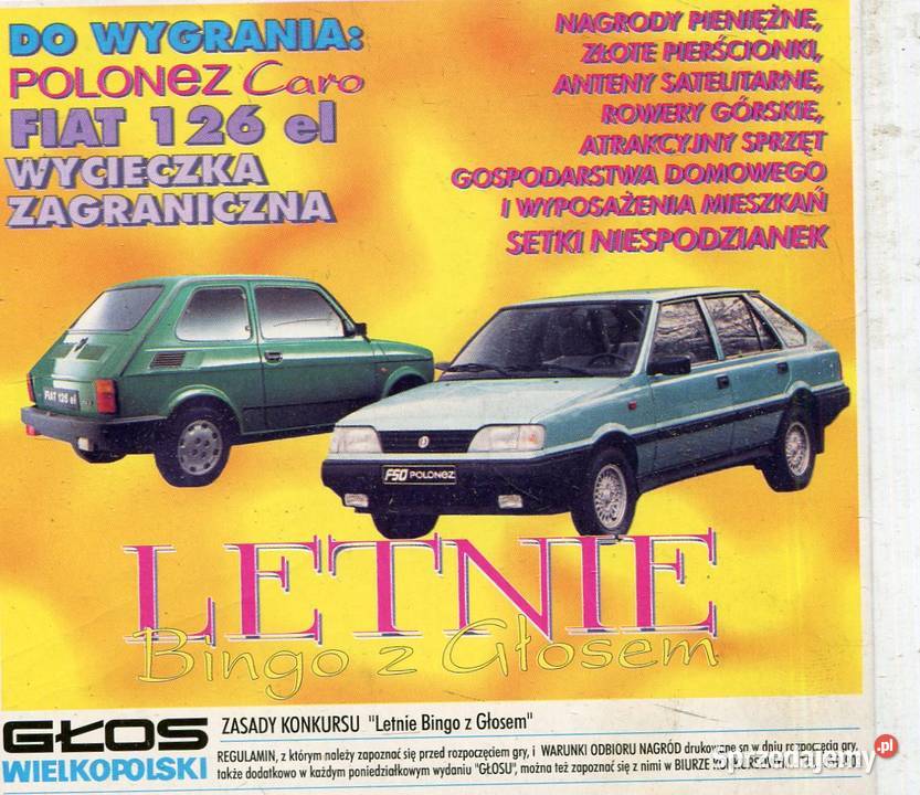 Letnie Bingo z Głosem Do wygrania Polonez Caro Szczecin sprzedam
