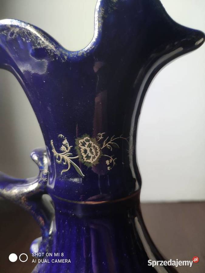 Stary porcelanowy kobaltowy wazon dzbanek Kraków
