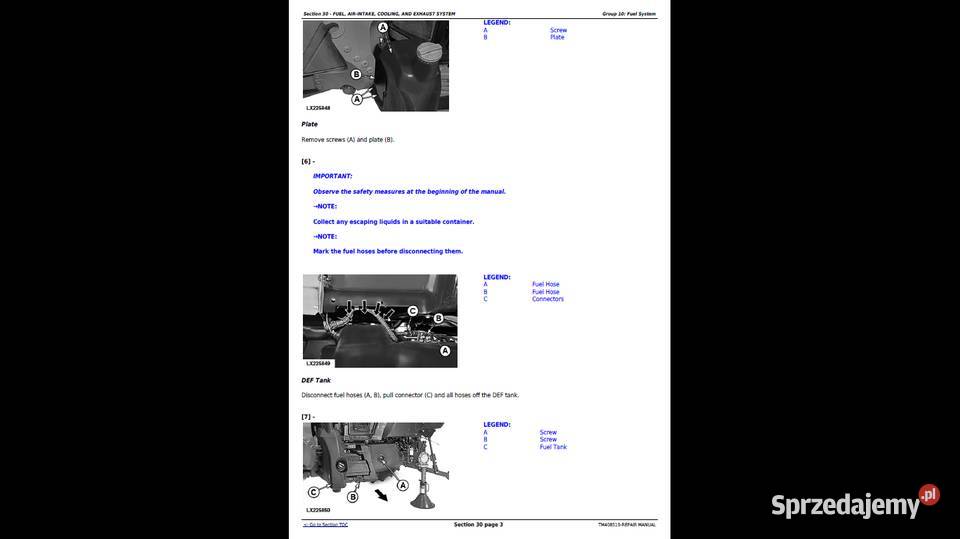 Instrukcja NAPRAW John Deere pomorskie Gdańsk