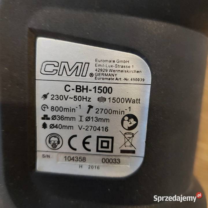 MŁOTOWIERTARKA CMI CBH1500 1500 W Tychy