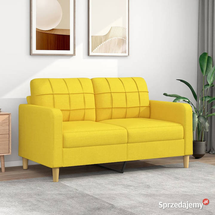 Sofa 2osobowa jasnożółta 140 tapicerowana Warszawa