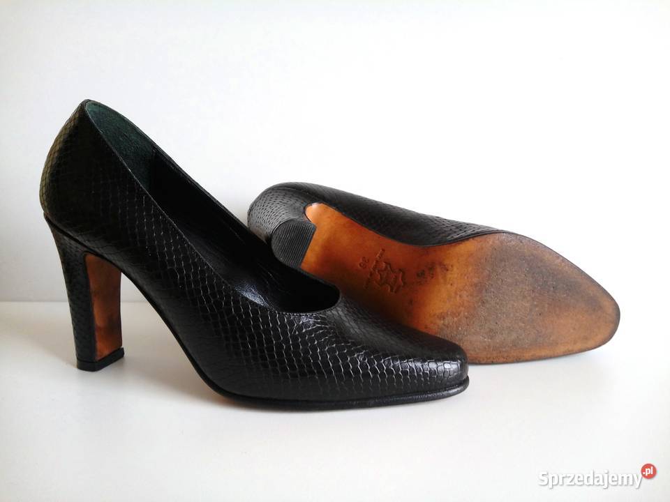 6256 GIANCARLO VIRGILI eleganckie czarne skóra Kędzierzyn-Koźle sprzedam