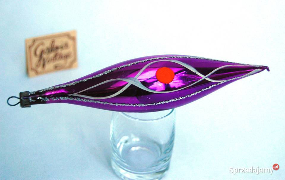 Stara bombka szklana ręcznie malowana sopel Lublin