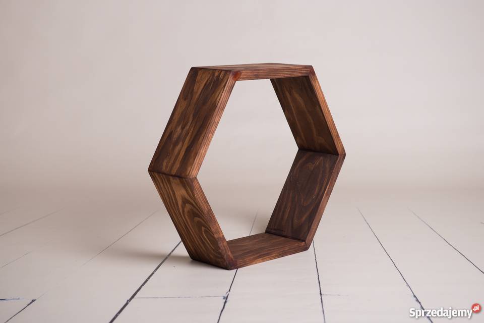 Drewniany heksagon foto rekwizyt do sesji Milicz