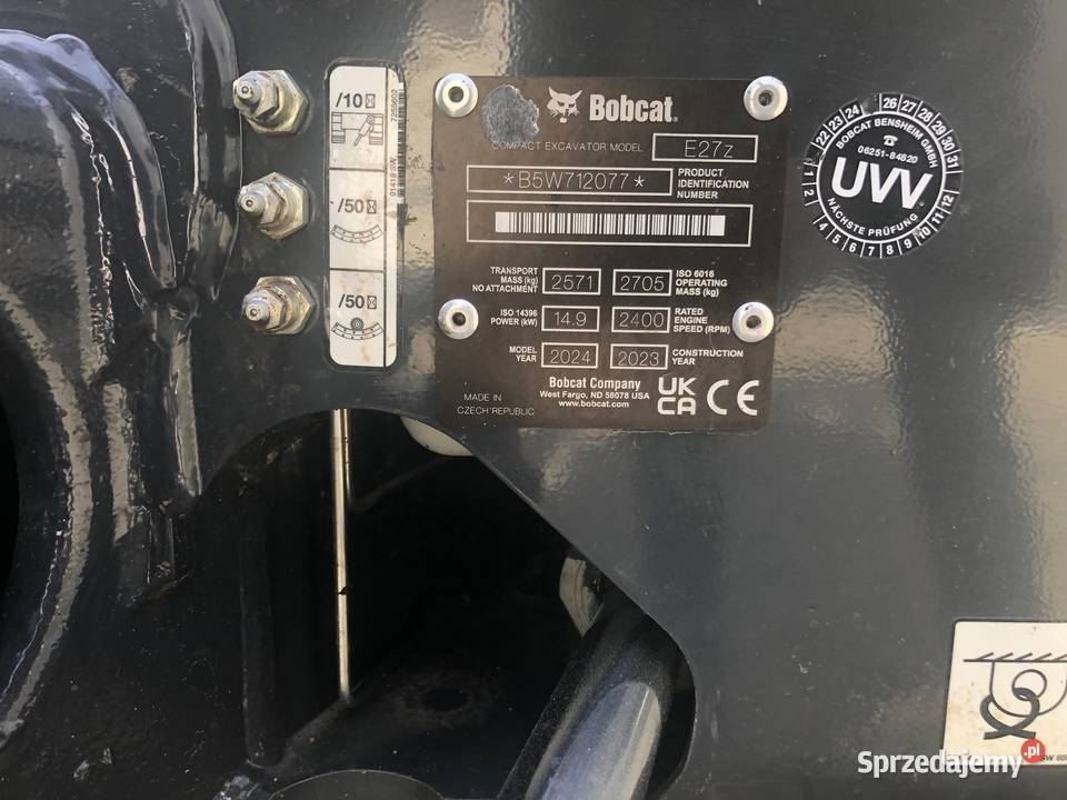 Minikoparka BOBCAT E27z model 2024 Rok produkcji 2023 Koparki dolnośląskie Chojnów
