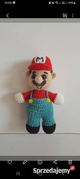 Mario postać wykonana na szydełku Maskotki Tychy