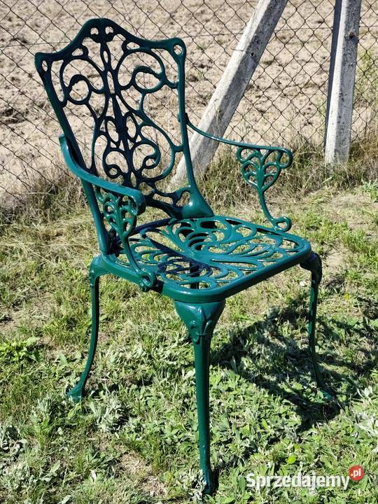 Klasyczny Aluminiowy Fotel Ogrodowy w Stylu Poddębice