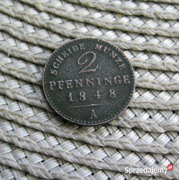 Niemcy Prusy 2 Pfennigi 1848r A Kalisz