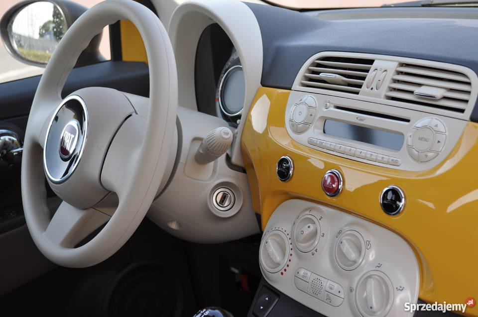 Fiat 500 żółty POP 2015 911 klimatyzacja Poznań elektryczne szyby Poznań sprzedam