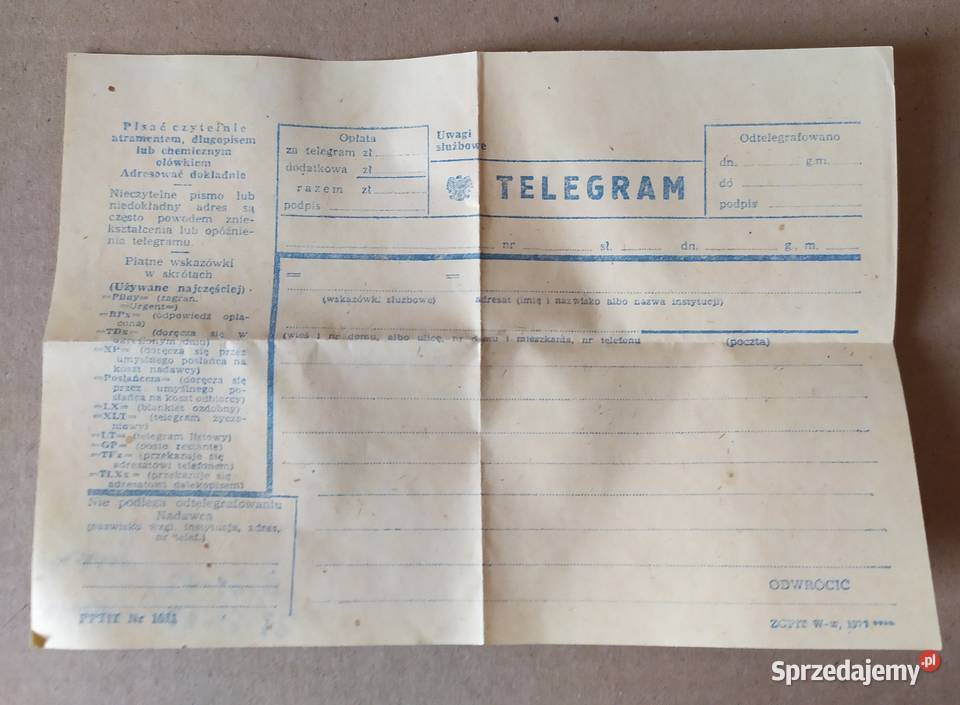450 TELEGRAM blankiet z PRLu RETRO Stylówka