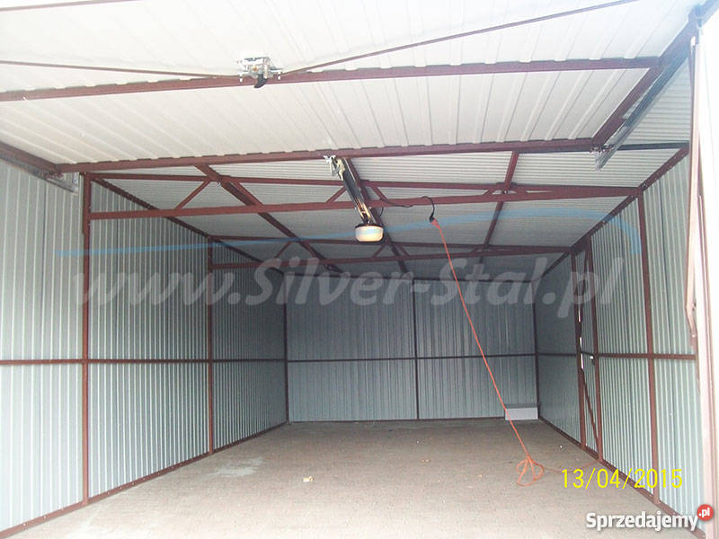 Garaż blaszak 4x10 dach jednospadowy brama Kielce