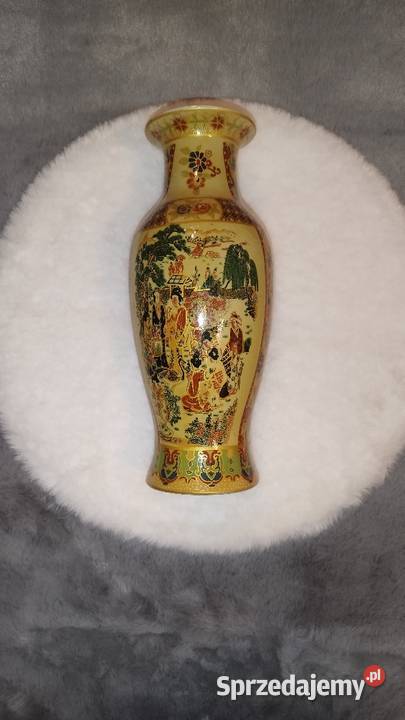 Stary wazon porcelanowy motyw chiński wazon na beżowy Warszawa