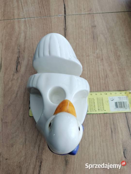 Porcelana szkliwiona kaczka serwetnik