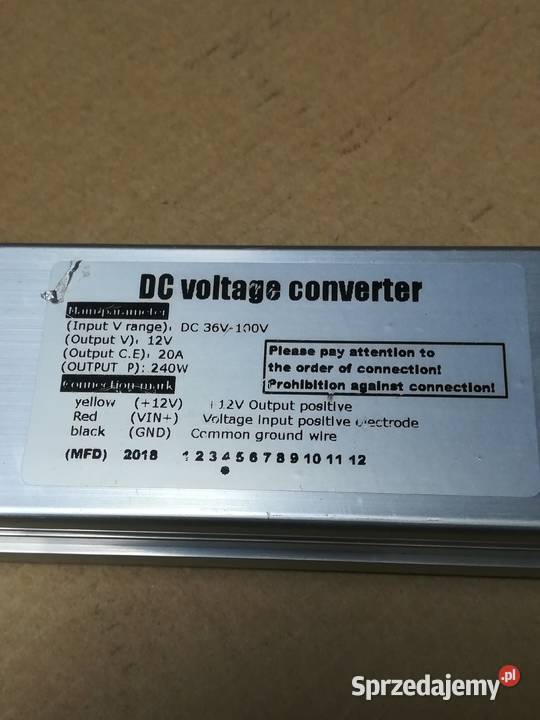 Przetwornica 3672V na 12V hulajnoga rower skuter zachodniopomorskie Kołobrzeg