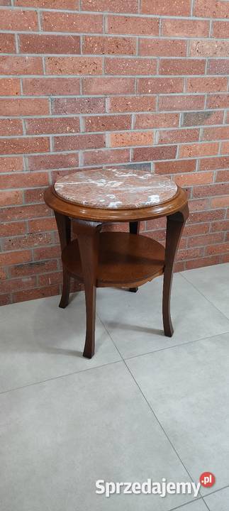 Piękny stolik dębowy marmur 70cm Łagów sprzedam