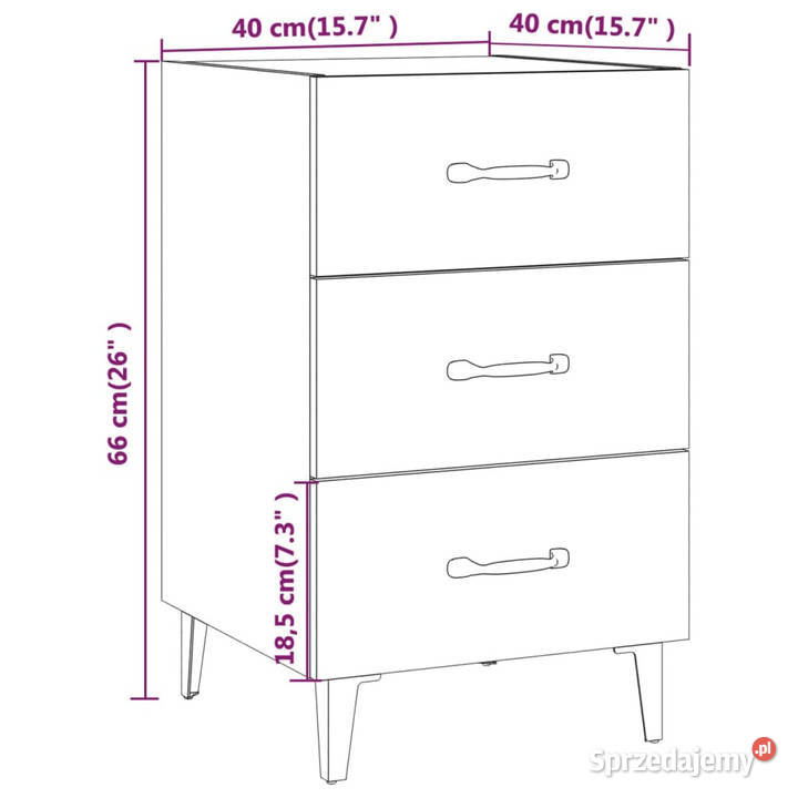 Szafka nocna biała 40x40x66 materiał Warszawa