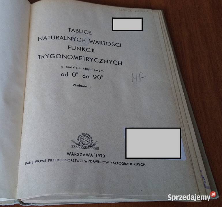 Tablice naturalnych wartości funkcji pomorskie Gdańsk